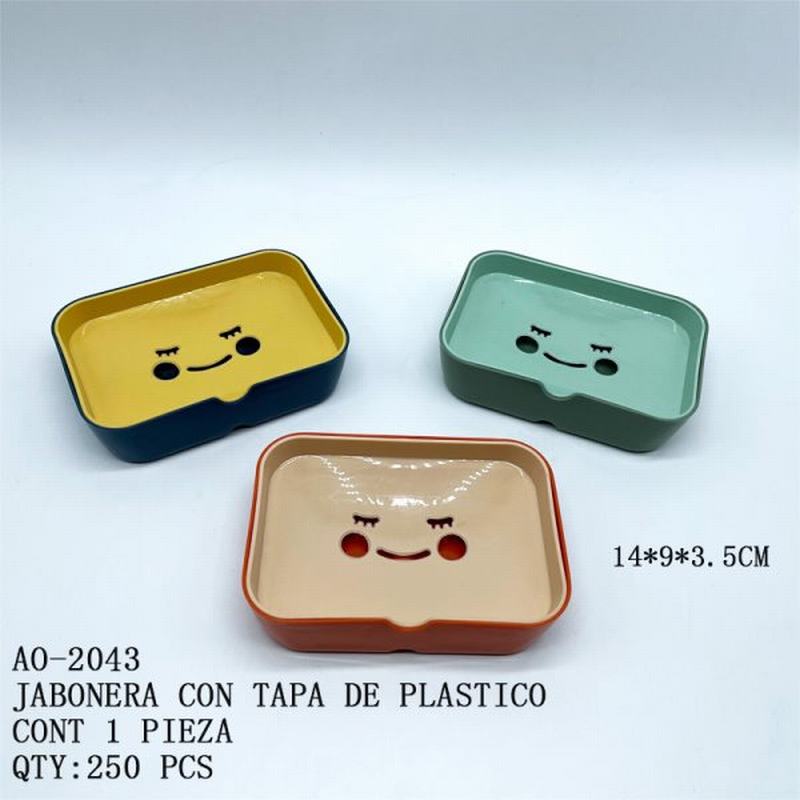[AO-2043] JABONERA CON TAPA DE PLASTICO