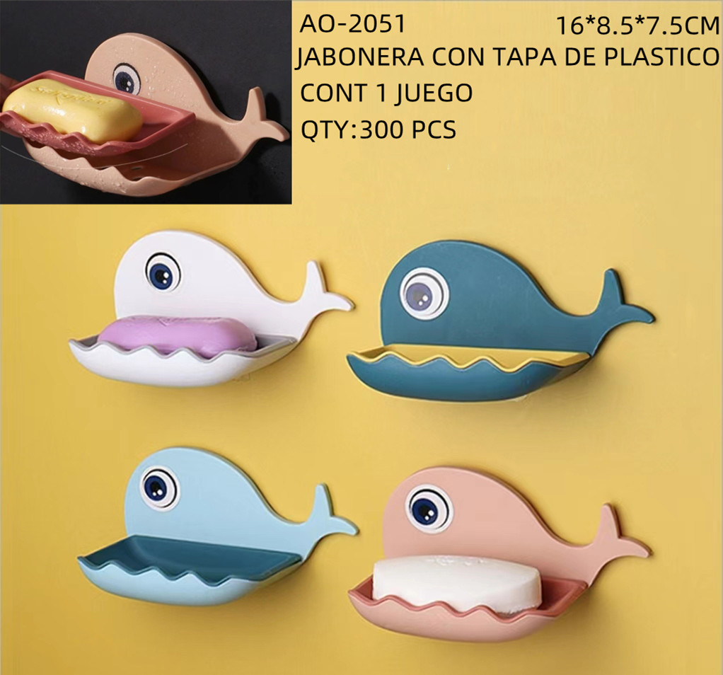 [AO-2051] JABONERA CON TAPA DE PLASTICO