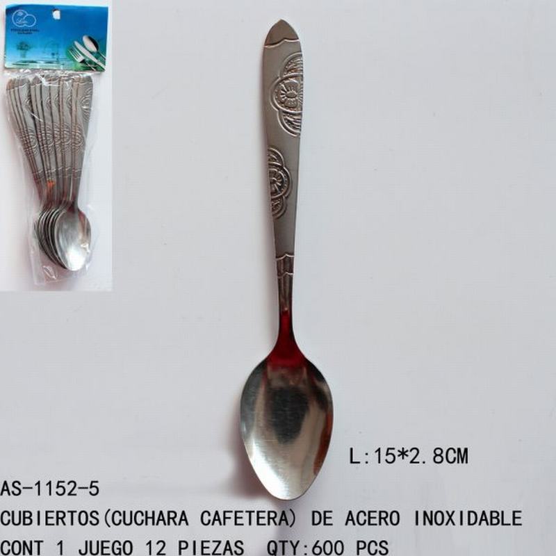 [AS-1152-5] CUBIERTOS(CUCHARA)L:15*2.8 CONT 1 JUEGO 12 PIEZAS