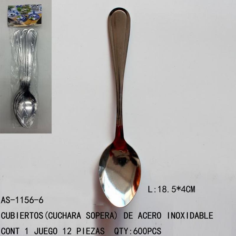 [AS-1156-6] CUBIERTOS(CUCHARA SOPERA)DE ACERO INOXIDABLE