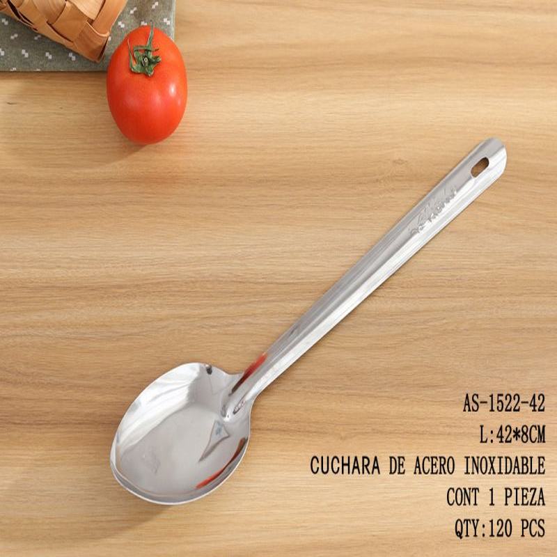 [AS-1522-42] CUCHARON DE ACERO INOXIDABLEL:42*8CM CONT 1 PIEZA