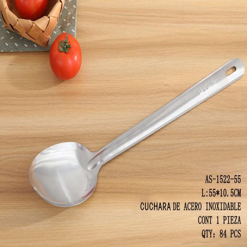 [AS-1522-55] CUCHARON DE ACERO INOXIDABLEL:55*10.5CM CONT 1 PIEZA
