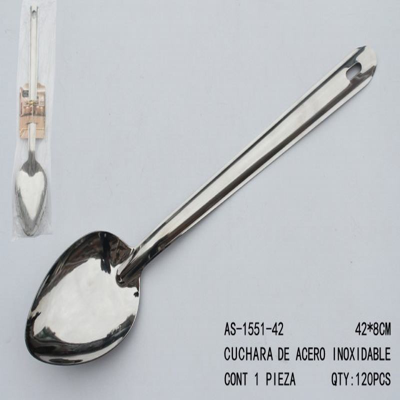 [AS-1551-42] CUCHARON DE ACERO INOXIDABLEL:42*8CM CONT 1 PIEZA