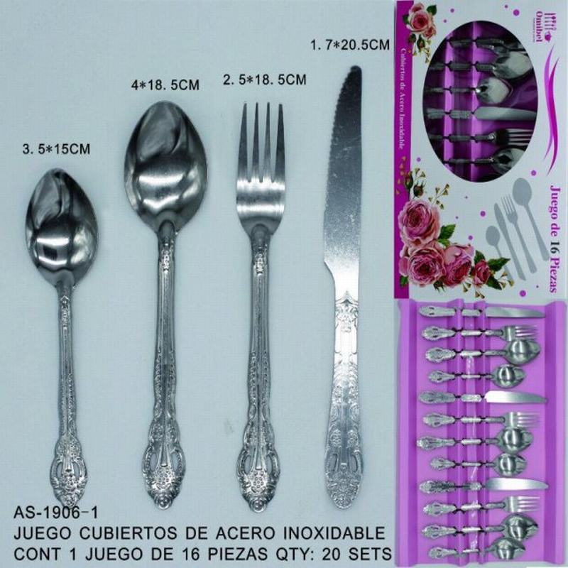 [AS-1906-1] JUEGO CUBIERTOS DE ACERO INOXIDABLE15.5*3CM/18*4CM/18*2.5CM/