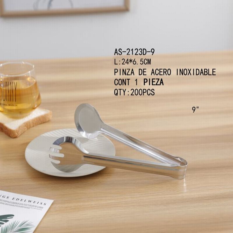 [AS-2123D-9] PINZA DE ACERO INOXIDABLE23CM CONT 1 JUEGO