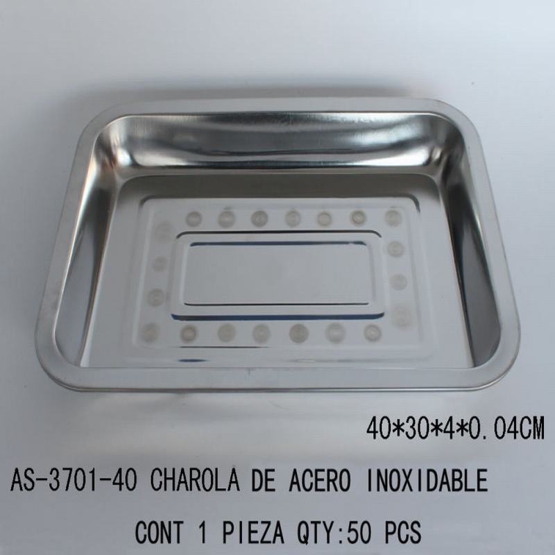 [AS-3701-40] CHAROLA DE ACERO INOXIDABLE