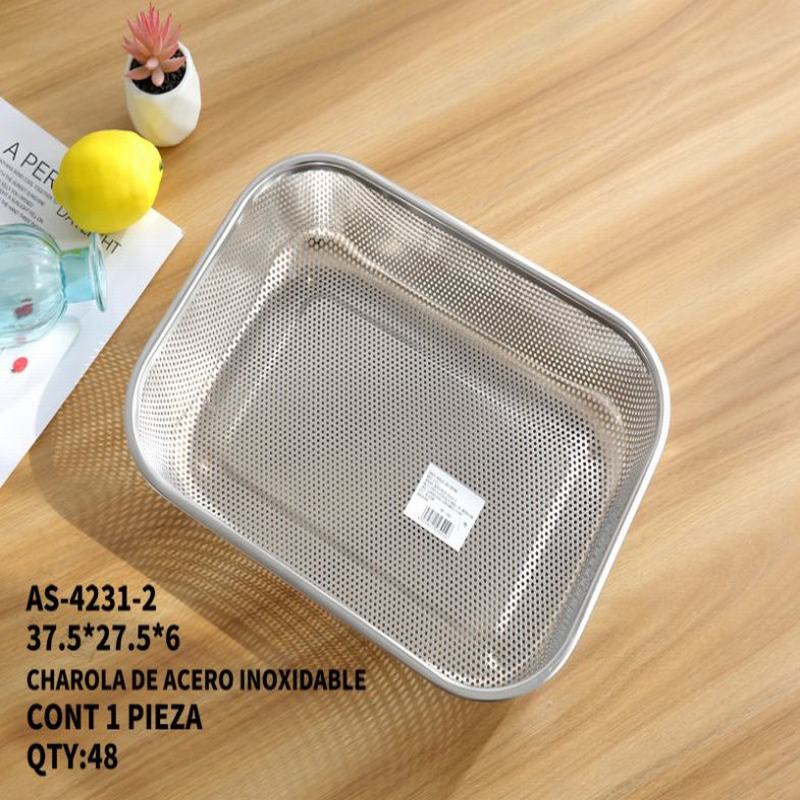 [AS-4231-2] CHAROLA DE ACERO INOXIDABLE
