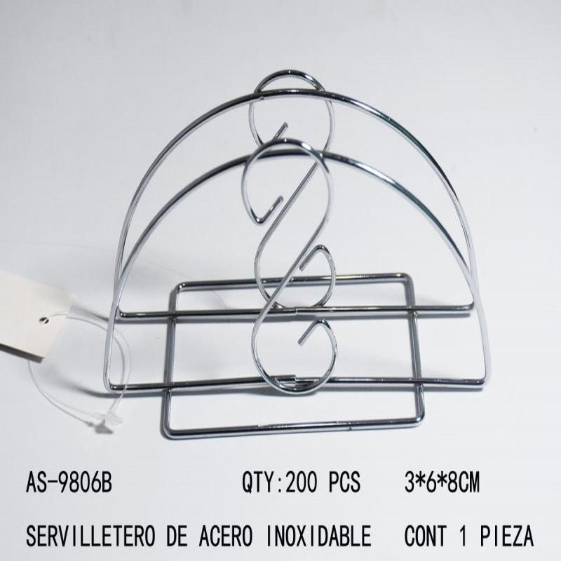 [AS-9806B] SERVILLETERO DE ACERO INOXIDABLE13*6*8CM CONT 1 PIEZA