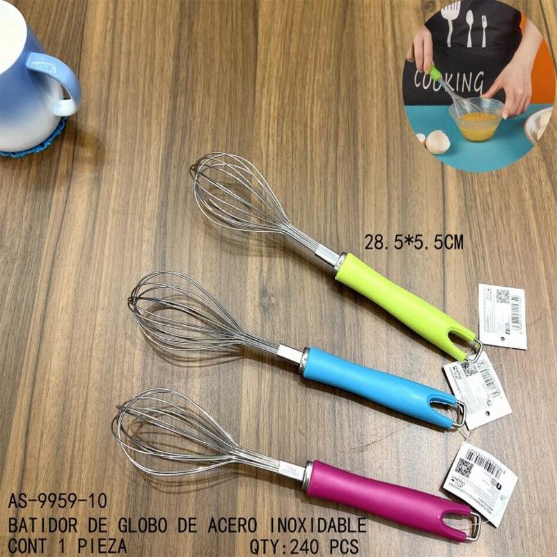 [AS-9959-10] BATIDOR DE GLOBO DE ACERO INOXIDABLE28.5*5.5 CONT 1 PIEZA