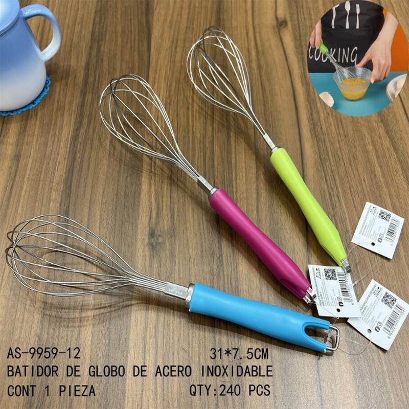 [AS-9959-12] BATIDOR DE GLOBO DE ACERO INOXIDABLE31*7.5 CONT 1 PIEZA
