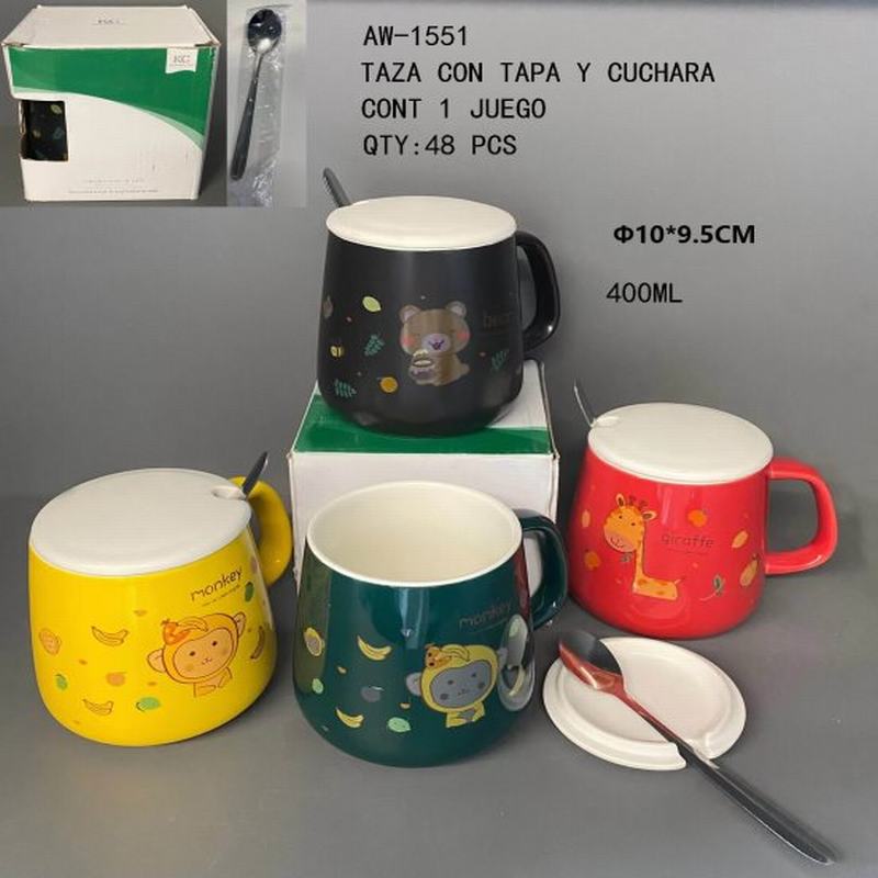 [AW-1551] TAZA CON TAPA Y CUCHARA