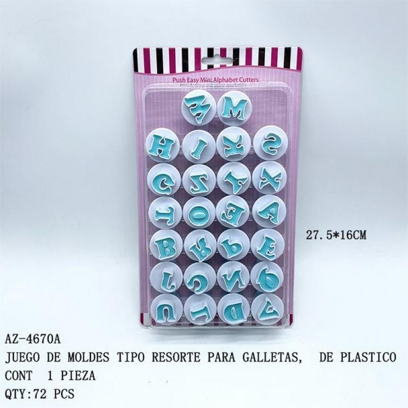 [AZ-4670A] JUEGO DE MOLDES TIPO RESORTE PARA GALLETAS, DE PL