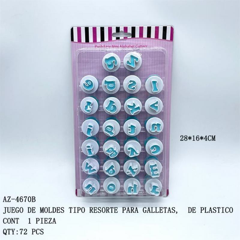 [AZ-4670B] JUEGO DE MOLDES TIPO RESORTE PARA GALLETAS, DE PL