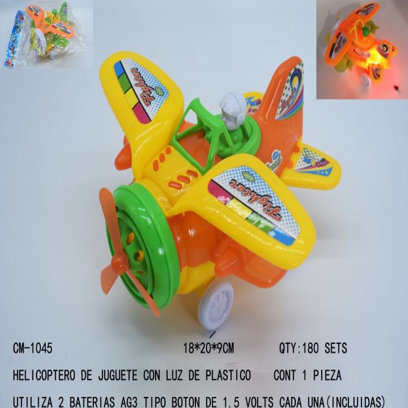 [CM-1045] HELICOPTERO DE JUGUETE CON LUZ DE PLASTICO