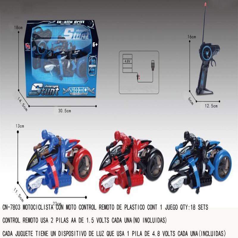 [CN-7803] MOTOCICLISTA CON MOTO CONTROL REMOTO DE PLASTICO