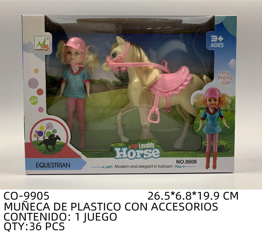 [CO-9905] MUÑECA DE PLASTICO CON ACCESORIOS