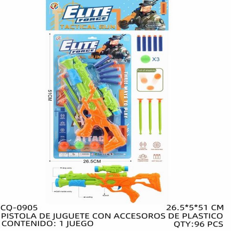 [CQ-0905] PISTOLA DE JUGUETE CON ACCESOROS DE PLASTICO