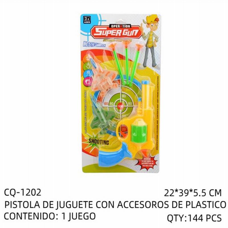 [CQ-1202] PISTOLA DE JUGUETE CON ACCESOROS DE PLASTICO