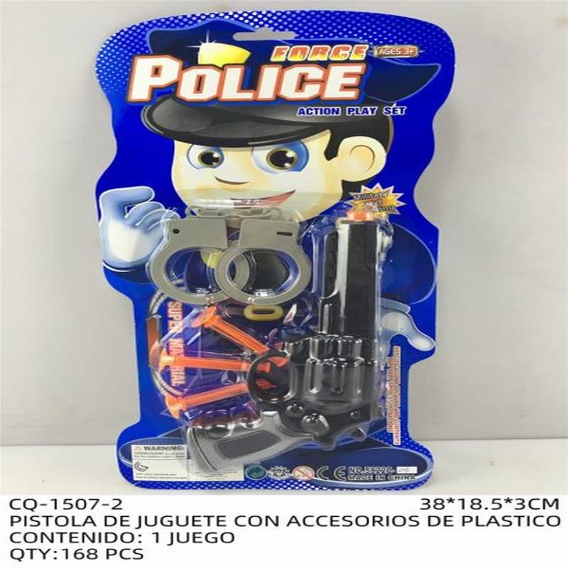 [CQ-1507-2] PISTOLA DE JUGUETE CON ACCESORIOS DE PLASTICO
