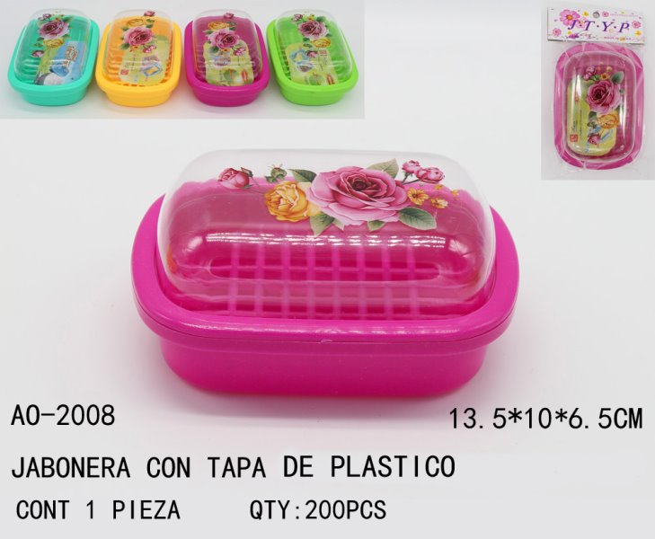 [AO-2008]JABONERA CON TAPA DE PLASTICO