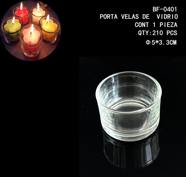 [BF-0401]PORTA VELAS DE VIDRIO