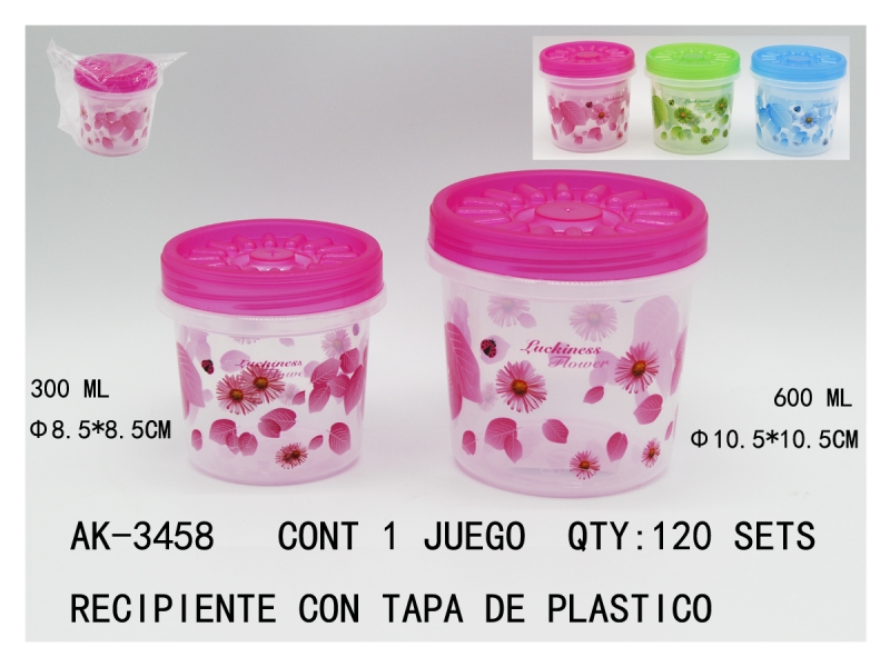 [AK-3458]RECIPIENTE CON TAPA DE PLASTICO