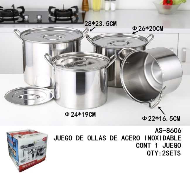 [AS-8606]JUEGO DE OLLAS DE ACERO INOXIDABLE