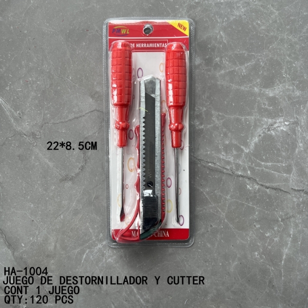 [HA-1004]JUEGO DE DESTORNILLADOR Y CUTTER