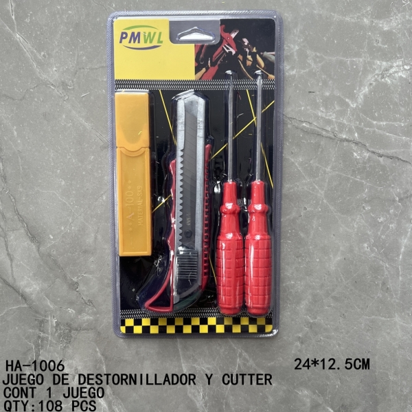 [HA-1006]JUEGO DE DESTORNILLADOR Y CUTTER