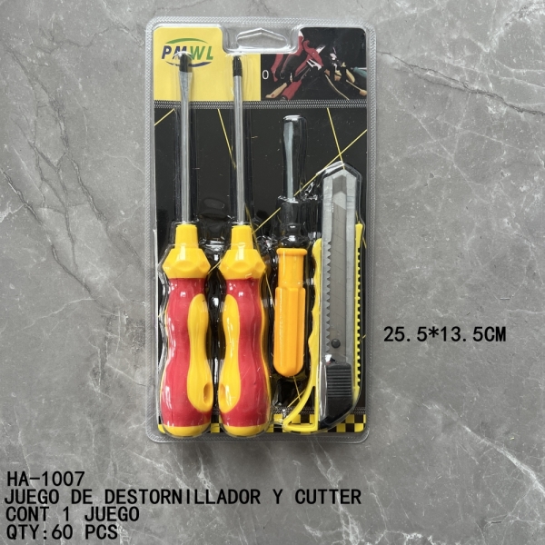 [HA-1007]JUEGO DE DESTORNILLADOR Y CUTTER