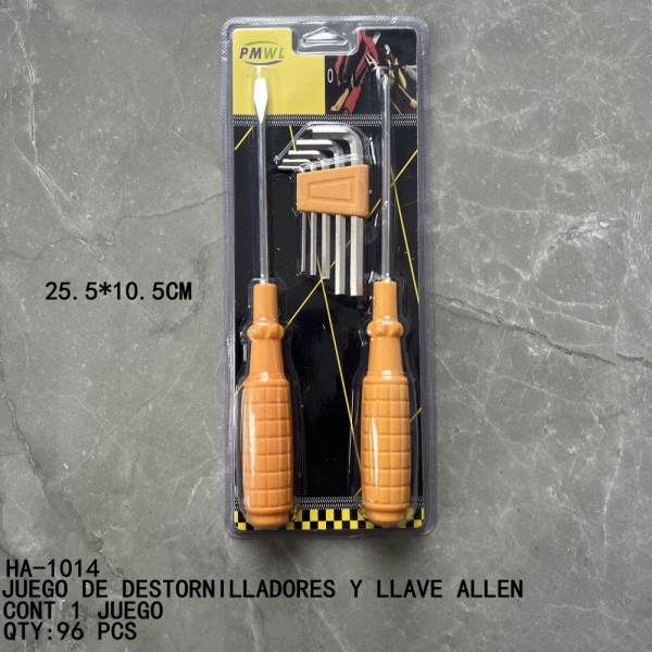 [HA-1014]JUEGO DE DESTORNILLADORES Y LLAVE ALLEN
