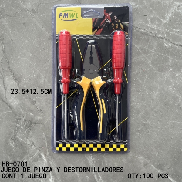 [HB-0701]JUEGO DE PINZA Y DESTORNILLADORES