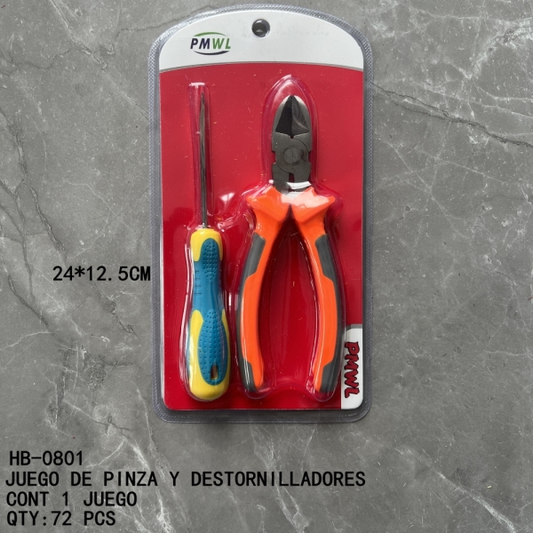 [HB-0801]JUEGO DE PINZA Y DESTORNILLADORES