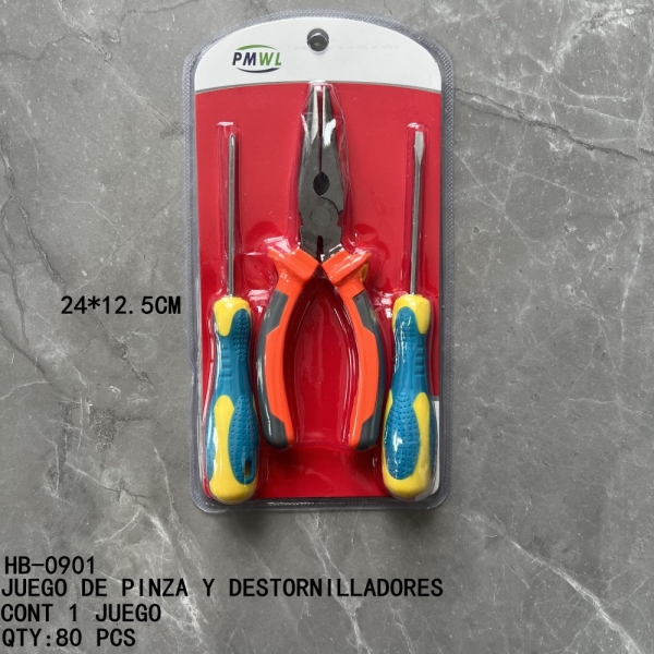 [HB-0901]JUEGO DE PINZA Y DESTORNILLADORES