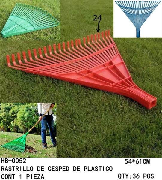 [HB-0052]RASTRILLO DE CESPED DE PLASTICO