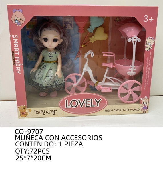 [CO-9707]MUÑECA CON ACCESORIOS
