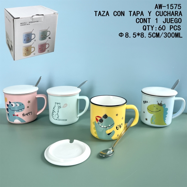 [AW-1575]TAZA CON TAPA Y CUCHARA