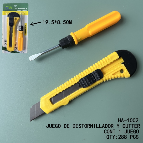 [HA-1002]JUEGO DE DESTORNILLADOR Y CUTTER