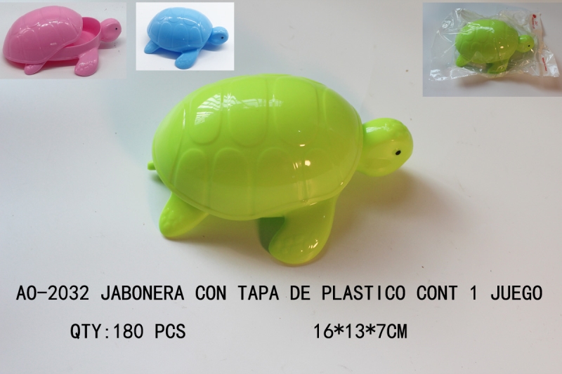 [AO-2032]JABONERA CON TAPA DE PLASTICO