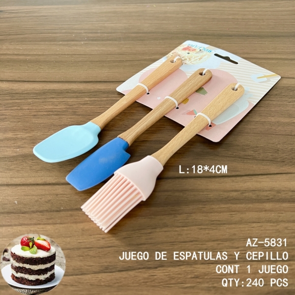 [AZ-5831]JUEGO DE ESPATULAS Y CEPILLO