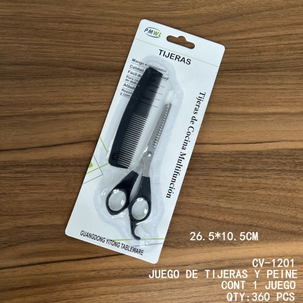 [CV-1201]JUEGO DE TIJERAS Y PEINE