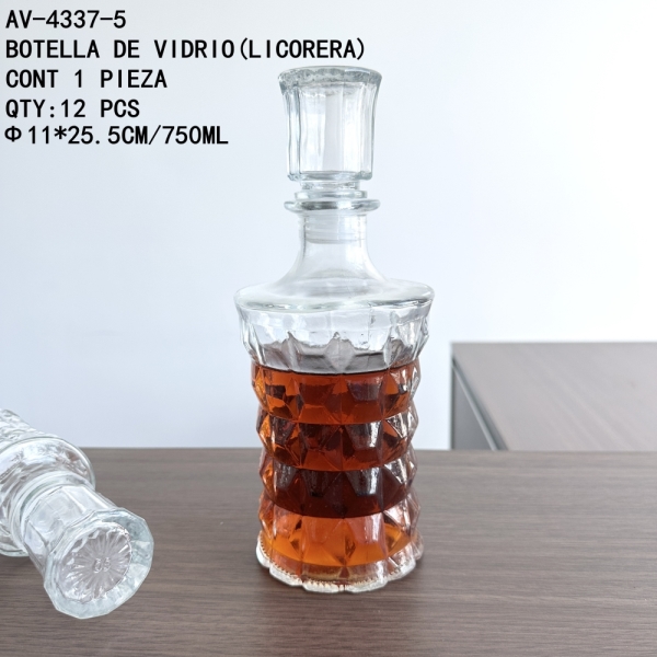 [AV-4337-5]BOTELLA DE VIDRIO(LICORERA)