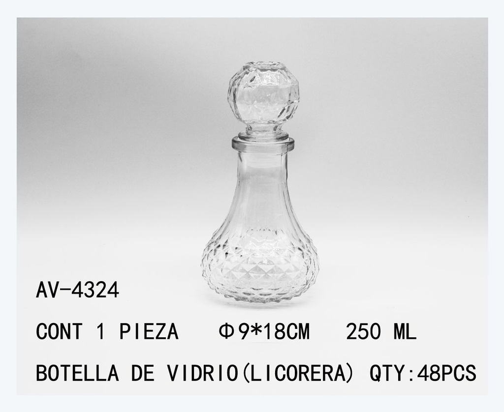[AV-4324]BOTELLA DE VIDRIO(LICORERA)