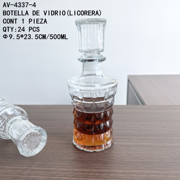 [AV-4337-4]BOTELLA DE VIDRIO(LICORERA)