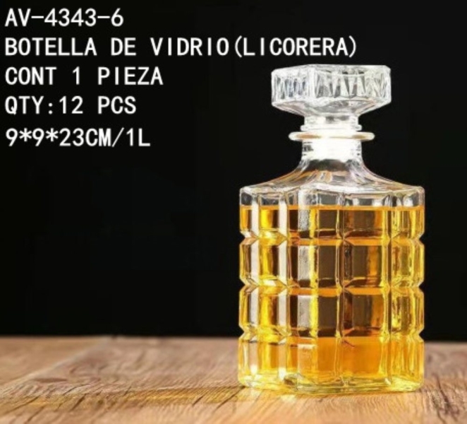[AV-4343-6]BOTELLA DE VIDRIO(LICORERA)