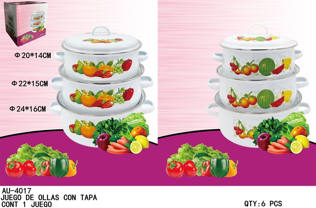 [AU-4017]JUEGO DE OLLAS CON TAPA