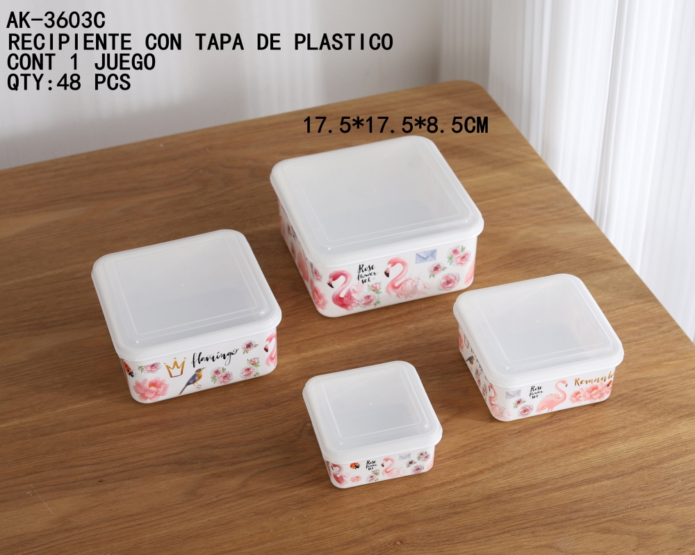 [AK-3603C]RECIPIENTE CON TAPA DE PLASTICO