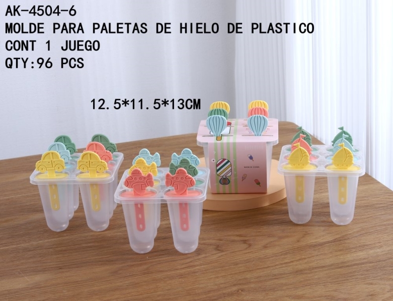 [AK-4504-6]MOLDE PARA PALETAS DE HIELO DE PLASTICO