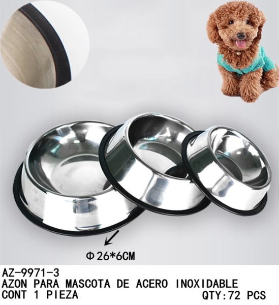 [AZ-9971-3]TAZON PARA MASCOTA DE ACERO INOXIDABLE
