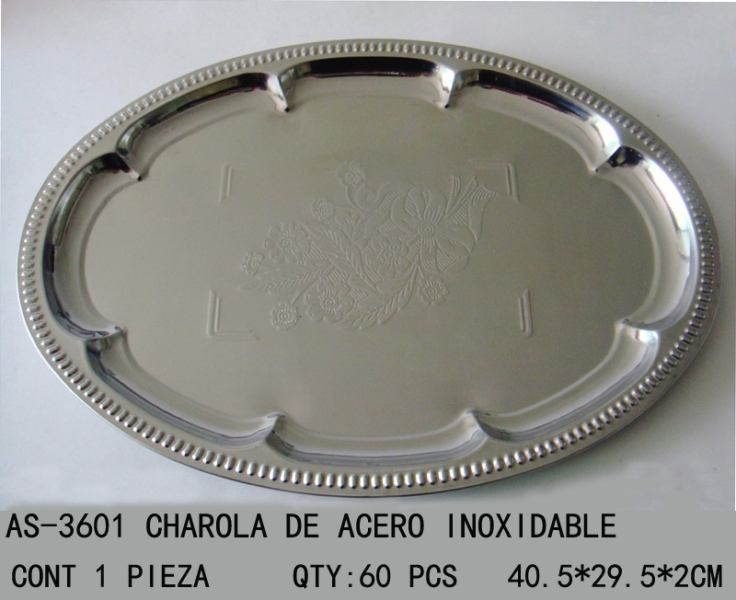 [AS-3601]CHAROLA DE ACERO INOXIDABLE